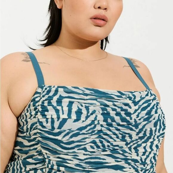 Torrid Stretch Mesh Cropped Shirred Cami - Picture 4 of 4